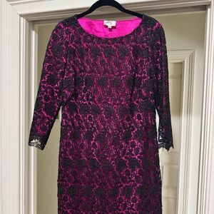 Milly lace mini Dress with bracelet length Sleeves for Cocktail